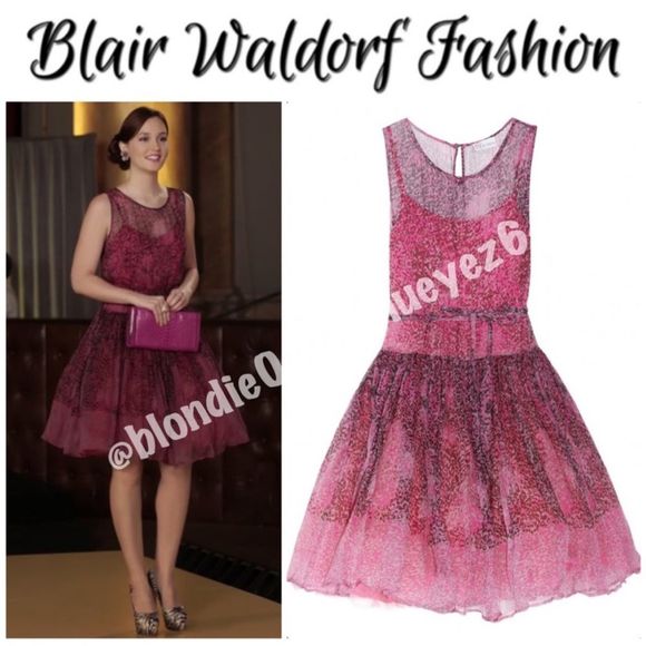 RED Valentino Dresses & Skirts - RED Valentino Fuschia Animal print silk chiffon dress 46/US10